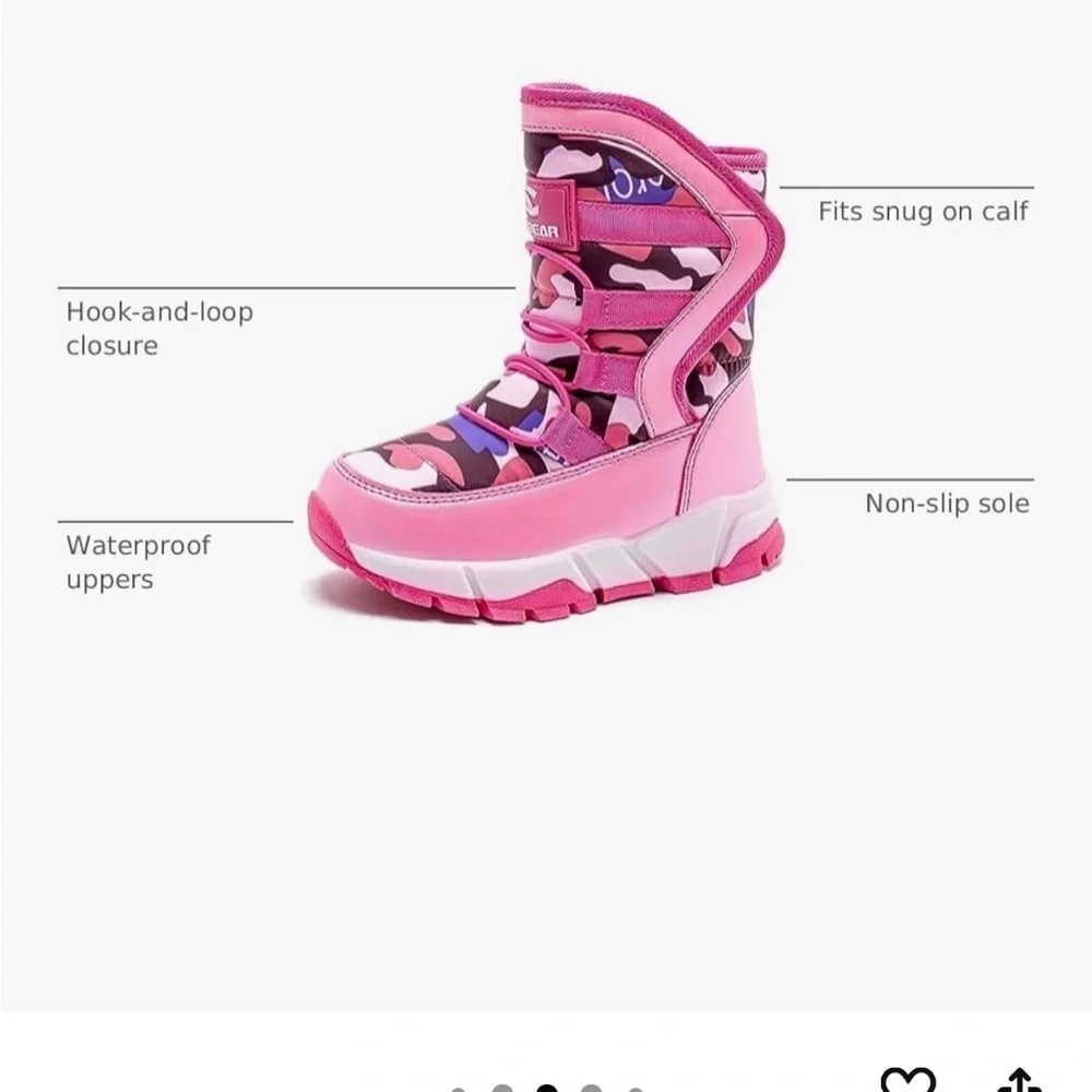 Pink Camo GUBARUN Hobibear Snow Boots size 2